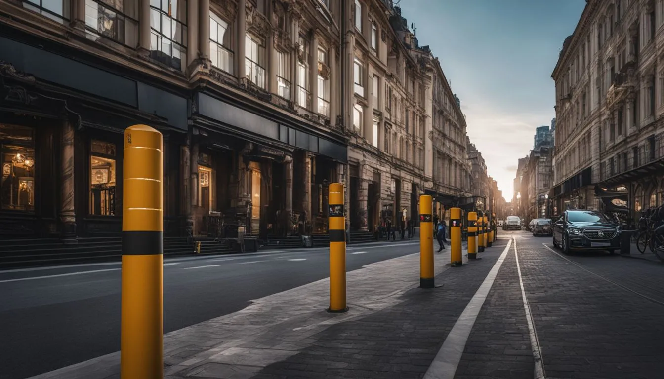 bollards in freight and logistics 220857335