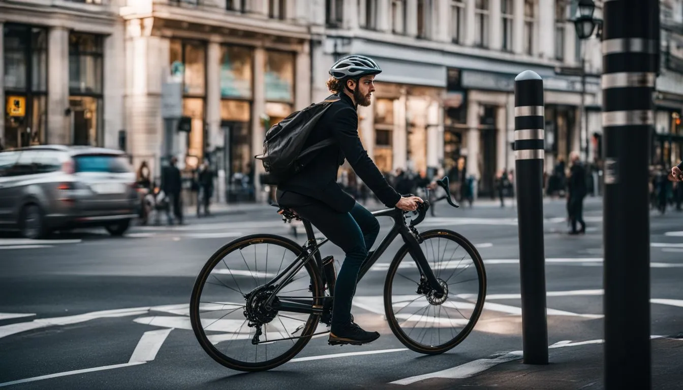 intersection safety with bollards 233304821