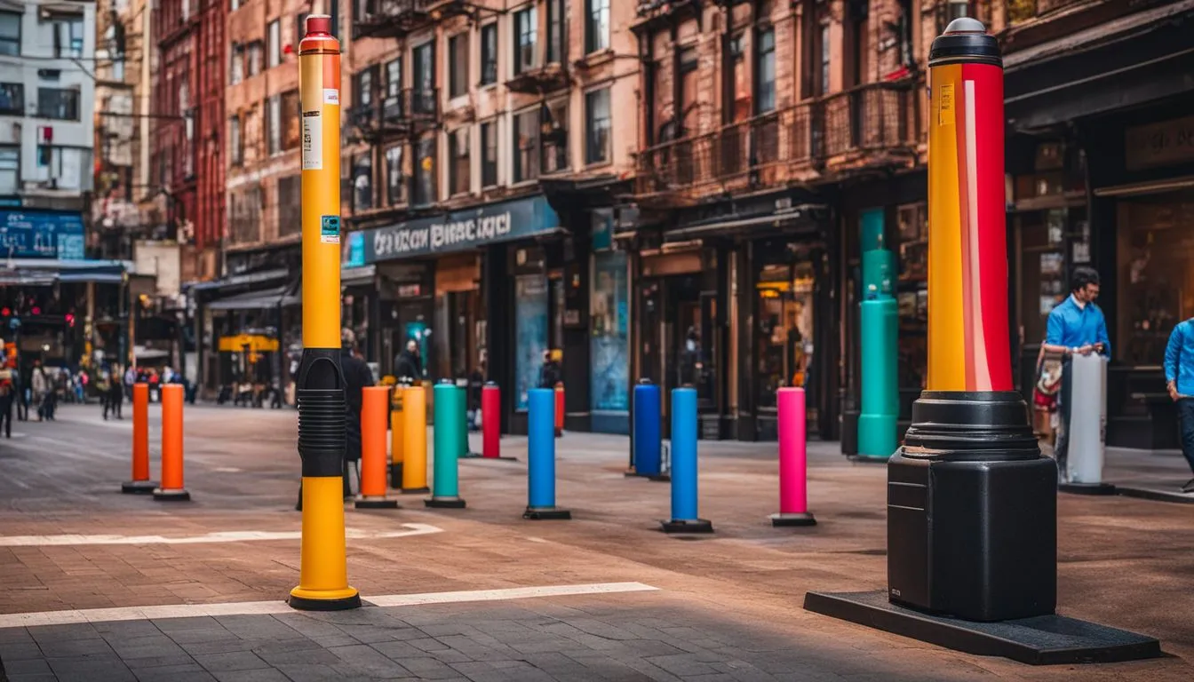plastic and polymer bollards 247604606