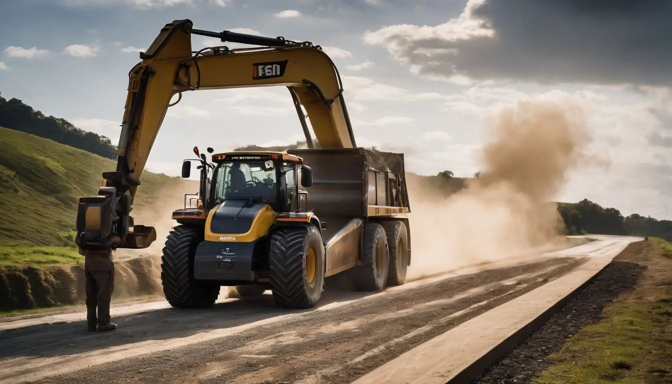 A worker using a Verge Rollover Gate to move a heavy load.